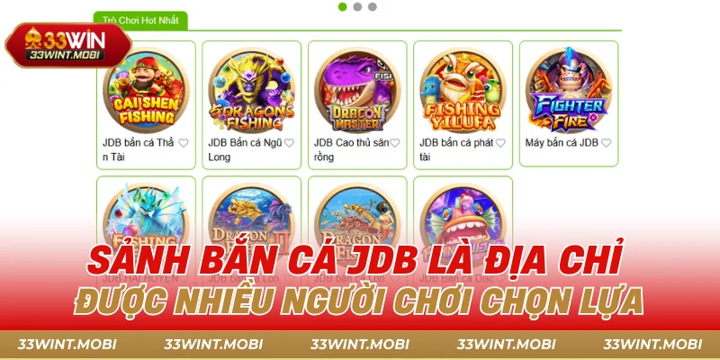 Sảnh bắn cá JDB là địa chỉ được nhiều người chơi chọn lựa